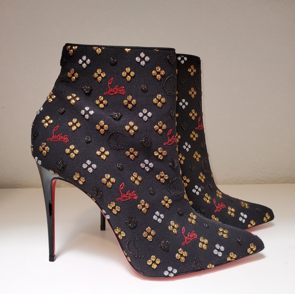 Christian Louboutin'so Kate' Logo Embroidered boot